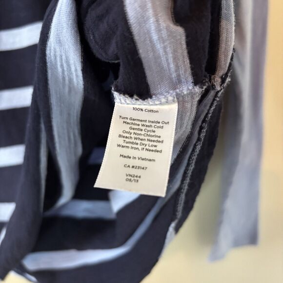 Talbots Blue Striped Long Sleeve Top Lightweight Shirt Sz XL - Picture 4 of 6